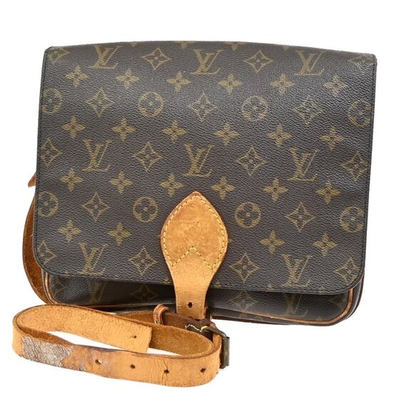 LOUIS VUITTON Cartouchiere GM Shoulder Bag Monogram Leather Brown - Picture 1 of 16